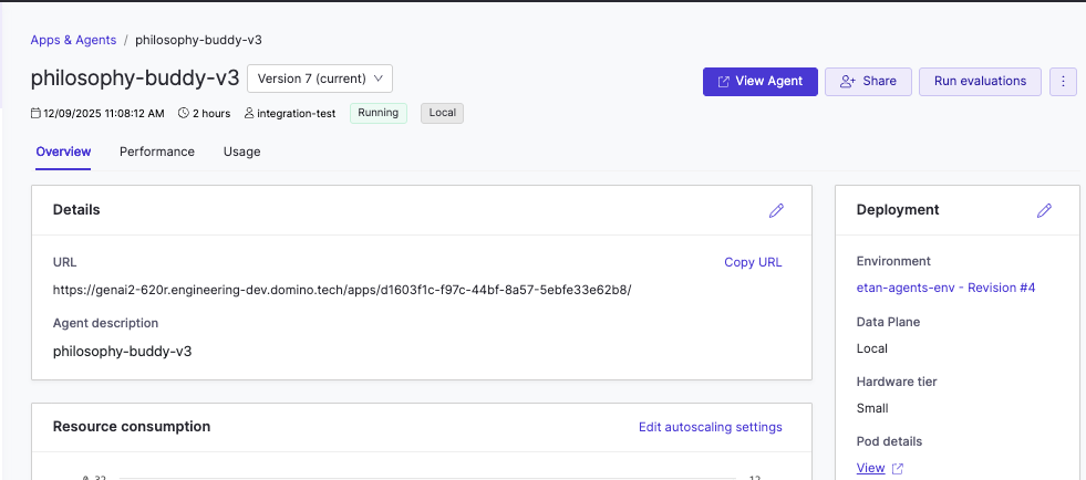 Agent dashboard (overview tab)